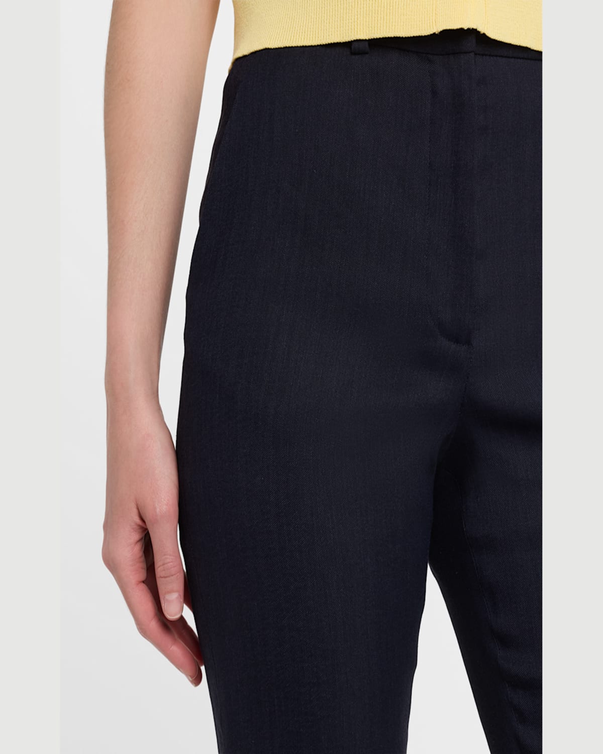 Joseph Tafira Straight-leg Stretch Linen Pants In Navy