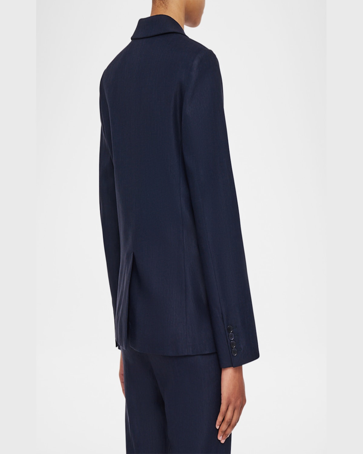 Joseph Womens Navy Marty Notched-lapels Stretch-linen Jacket In Navy