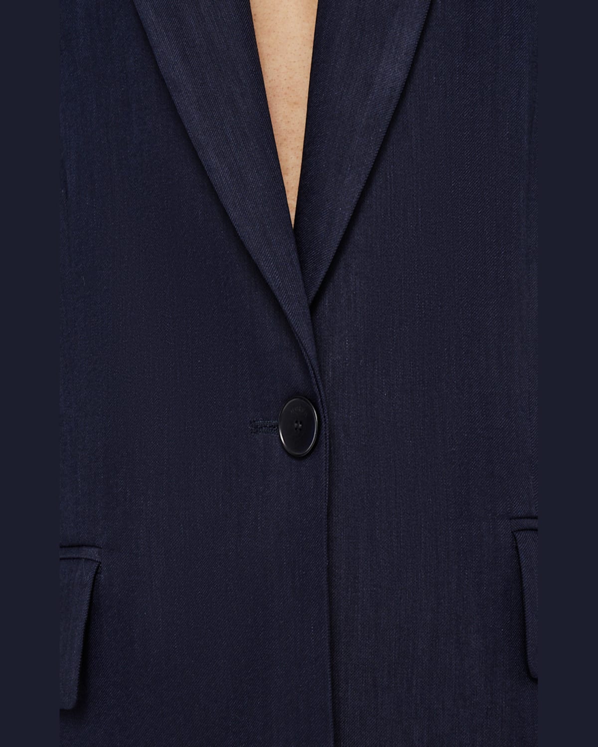 Joseph Womens Navy Marty Notched-lapels Stretch-linen Jacket In Navy