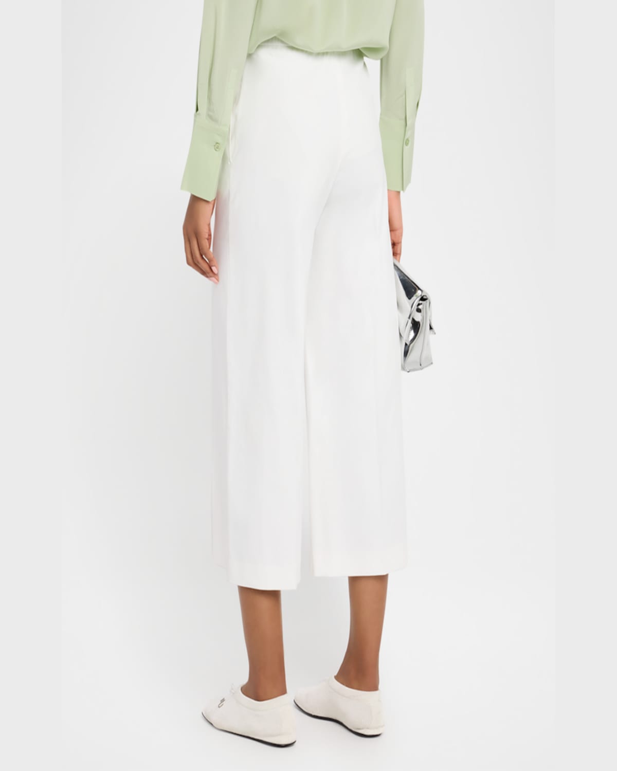 Joseph Temple Cropped Stretch Gabardine Pants In Ivory
