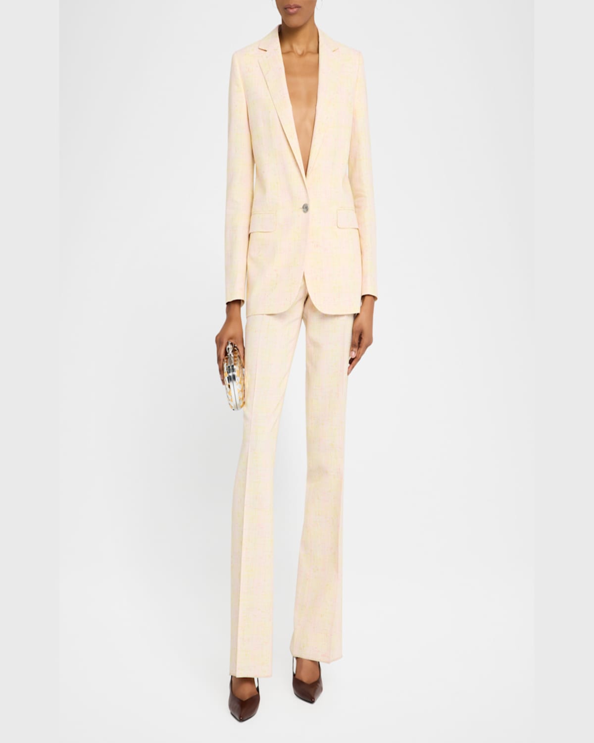 Etro Irridescent Sb Jacket In Multicol On Beige Ba