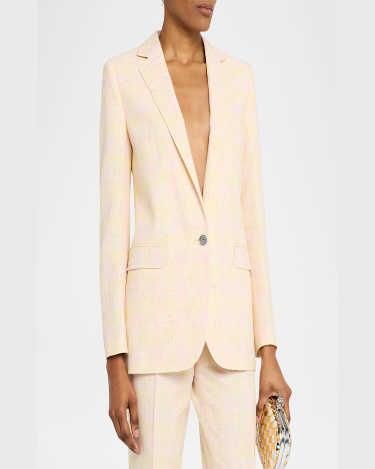 Etro Irridescent Sb Jacket In Multicol On Beige Ba