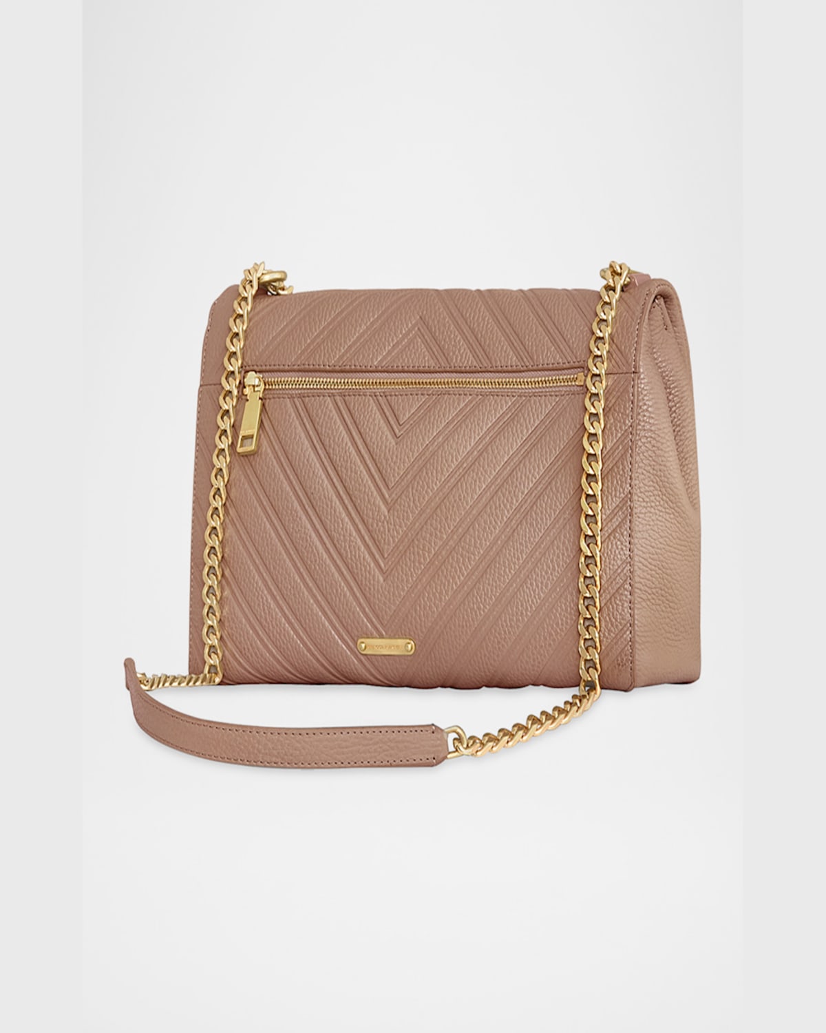 Rebecca Minkoff Large Edie Chevron Embossed Leather Shoulder Bag In Blushing