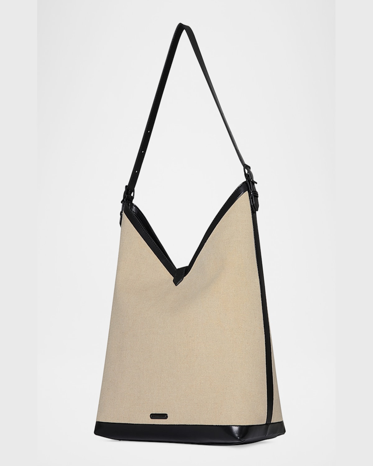 Rebecca Minkoff Megan Canvas Hobo Bag In Naturalblack