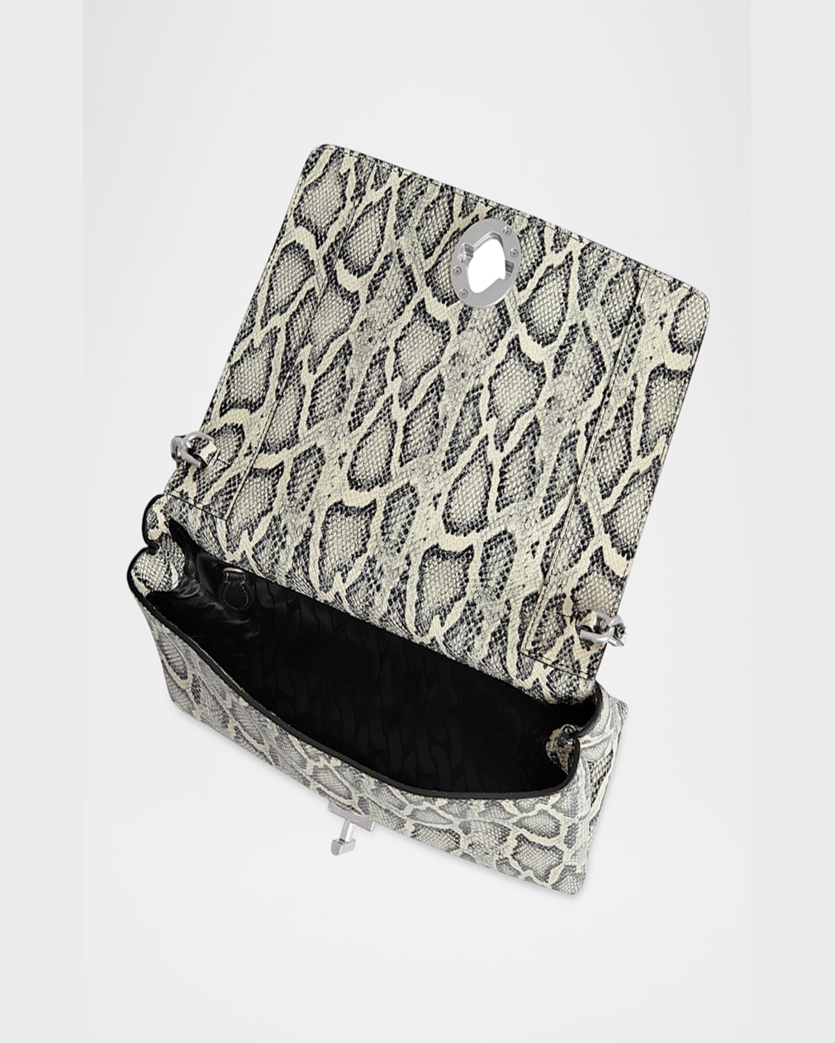 Rebecca Minkoff G Snake Printed Leather Crossbody Bag In Blackwhite