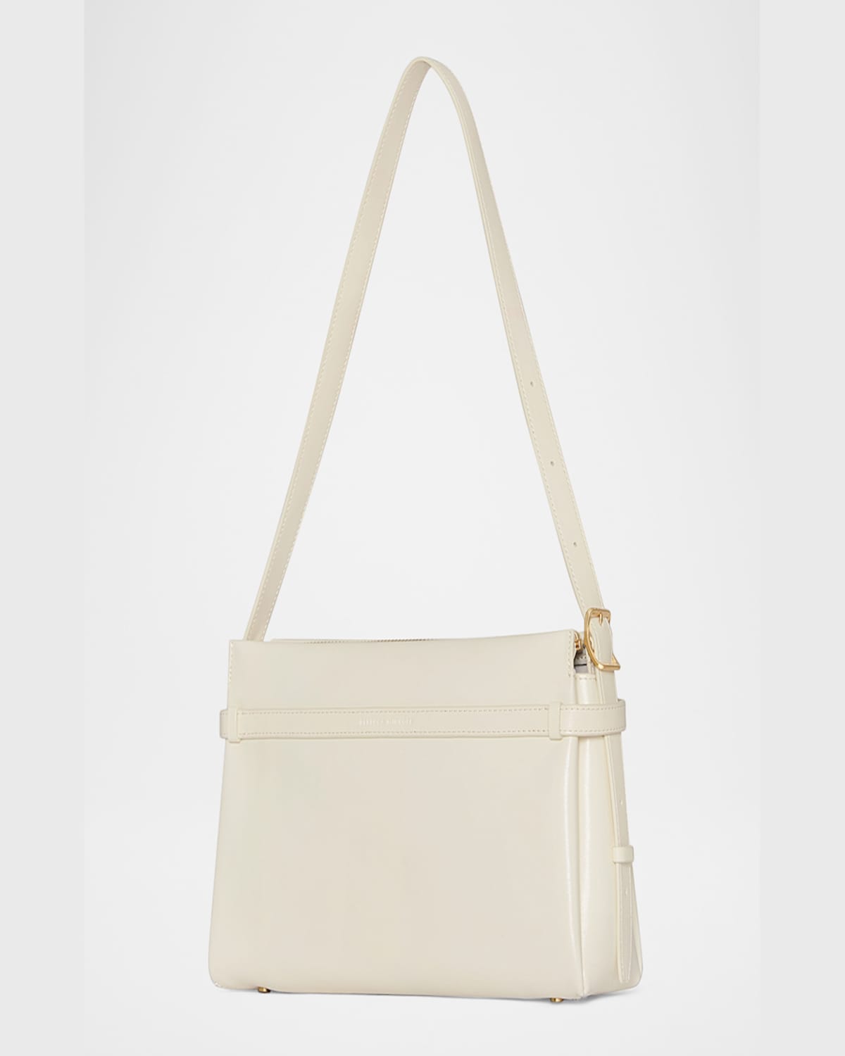 Rebecca Minkoff Small Insider Leather Shoulder Bag In Porcelain