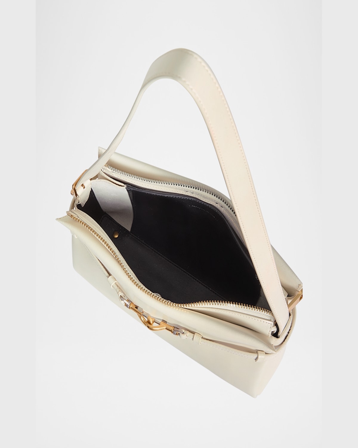 Rebecca Minkoff Small Insider Leather Shoulder Bag In Porcelain