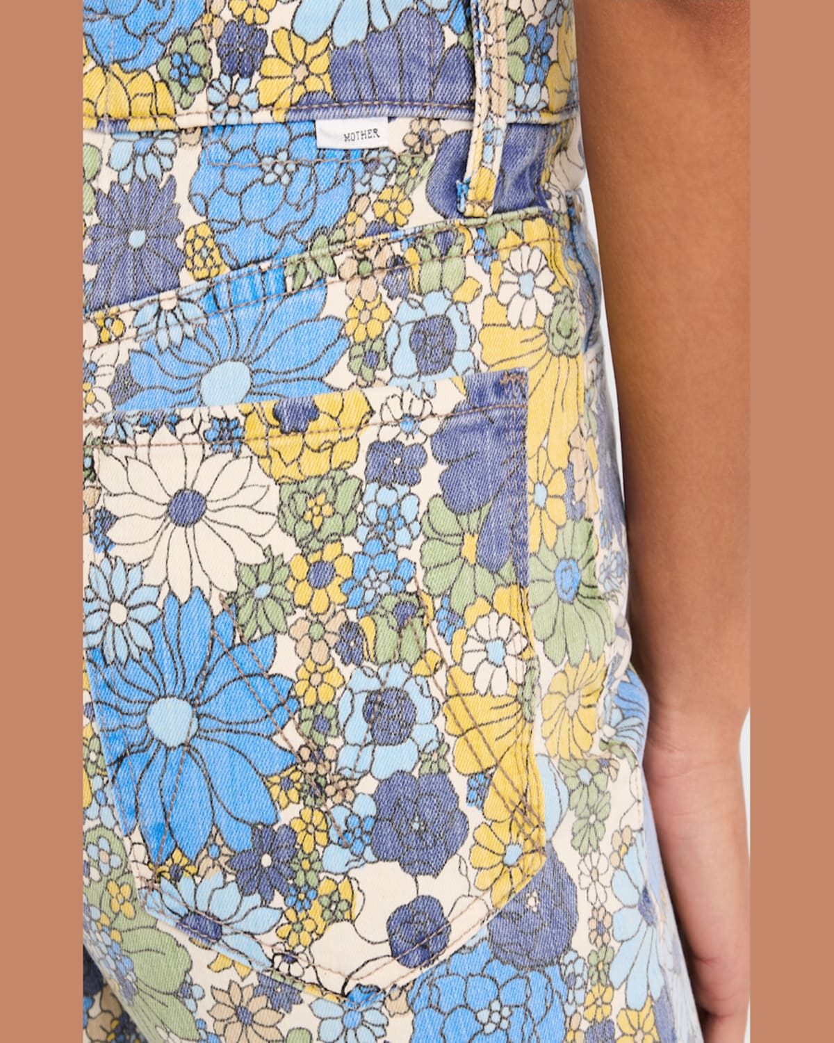 Mother The Rambler High Rise Ankle Straight Jeans In Dirtbike In Dirtbike Flowers