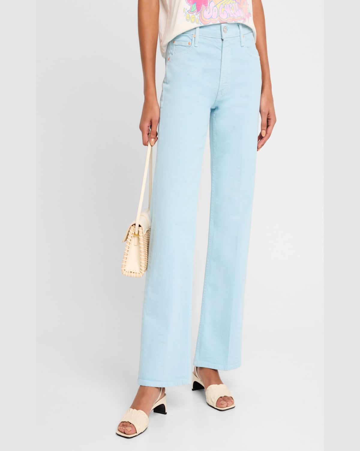 Mother The Bookie Flood Jeans In The Devil May Air Blue