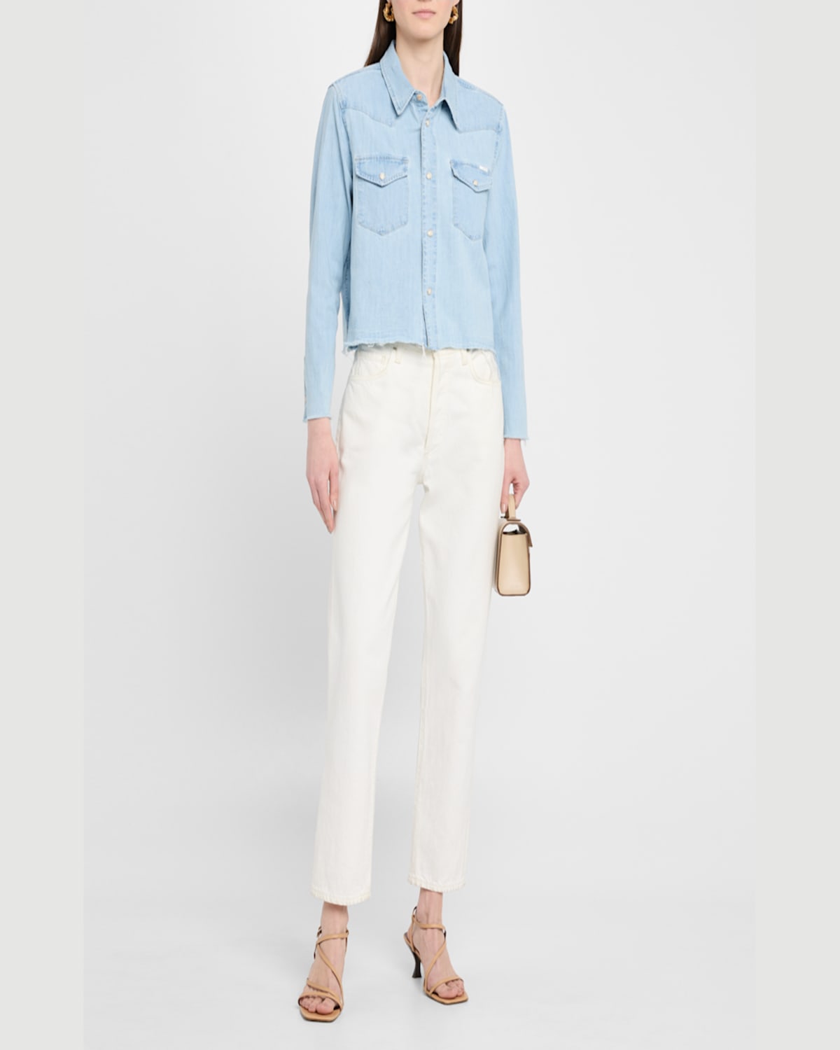 Shop Mother The Super Ex Crop Step Fray Shirt In No End In Sight