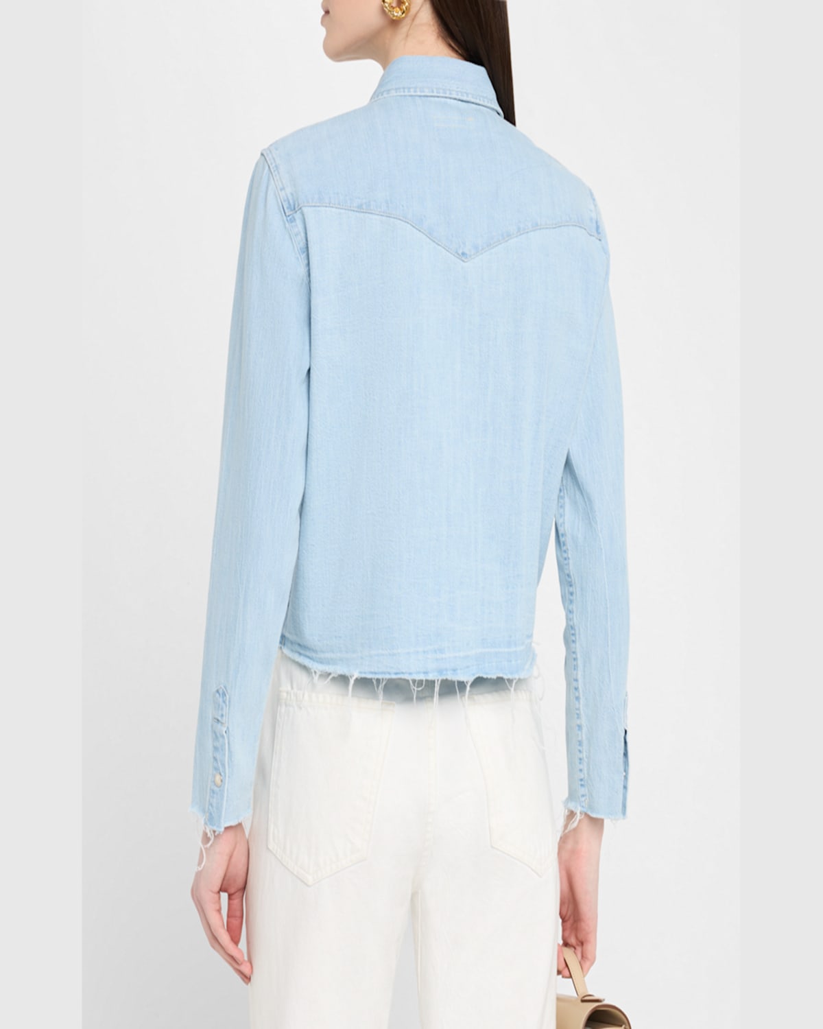 MOTHER THE SUPER EX CROP STEP FRAY SHIRT 