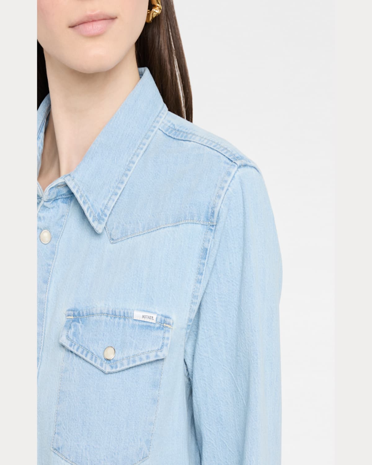 Shop Mother The Super Ex Crop Step Fray Shirt In No End In Sight