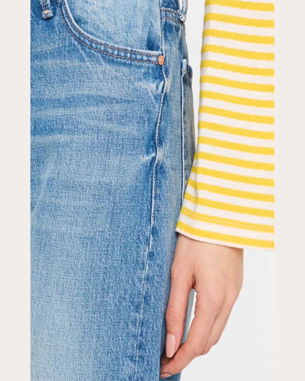 Mother Womens Different Strokes The Maven Sneak Straight-leg Mid-rise Jeans In Wipeout
