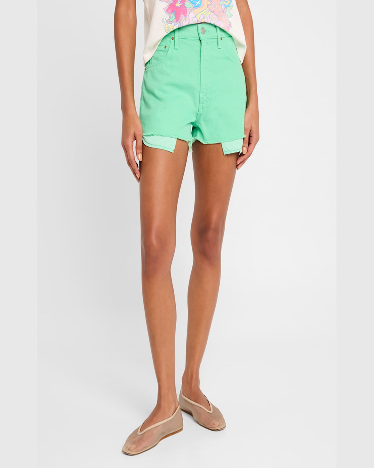 MOTHER SNACKS! THE FUN DIP MICRO CUT DENIM SHORTS 