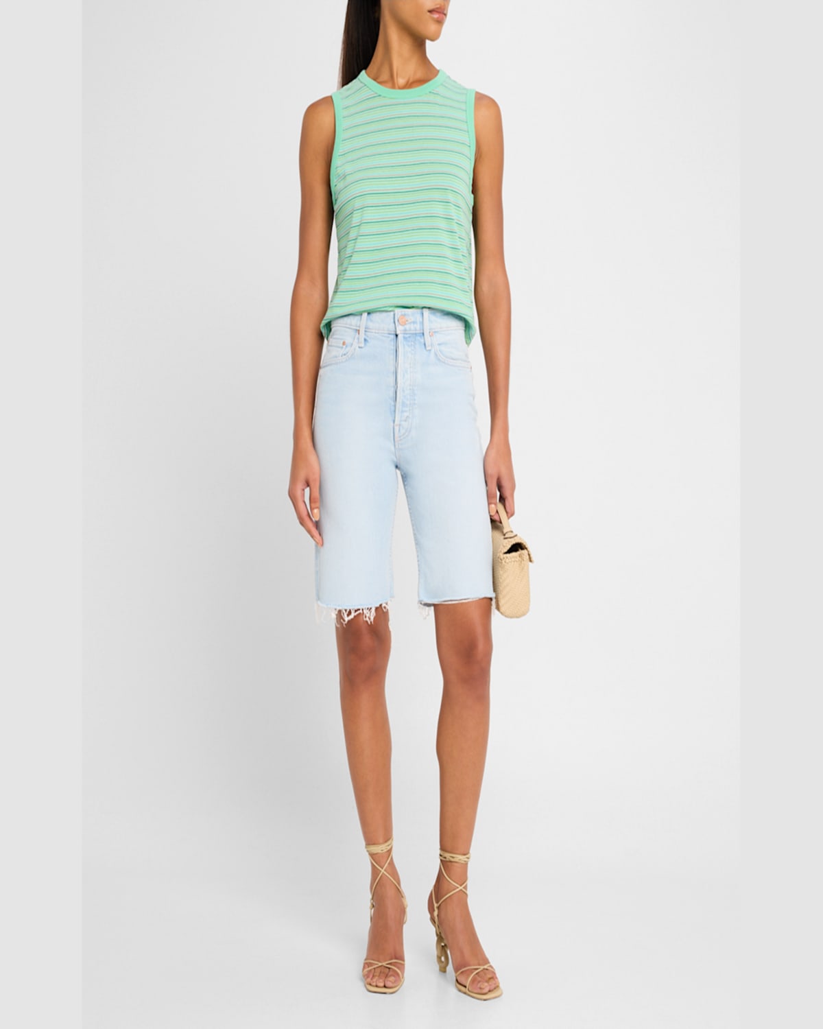 MOTHER THE HIGH-WAIST RIDER BERMUDA SHORT FRAY SHORTS 