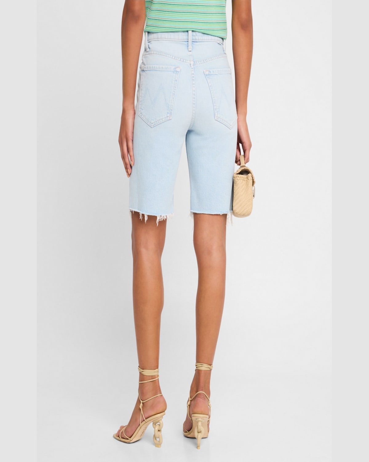 MOTHER THE HIGH-WAIST RIDER BERMUDA SHORT FRAY SHORTS 