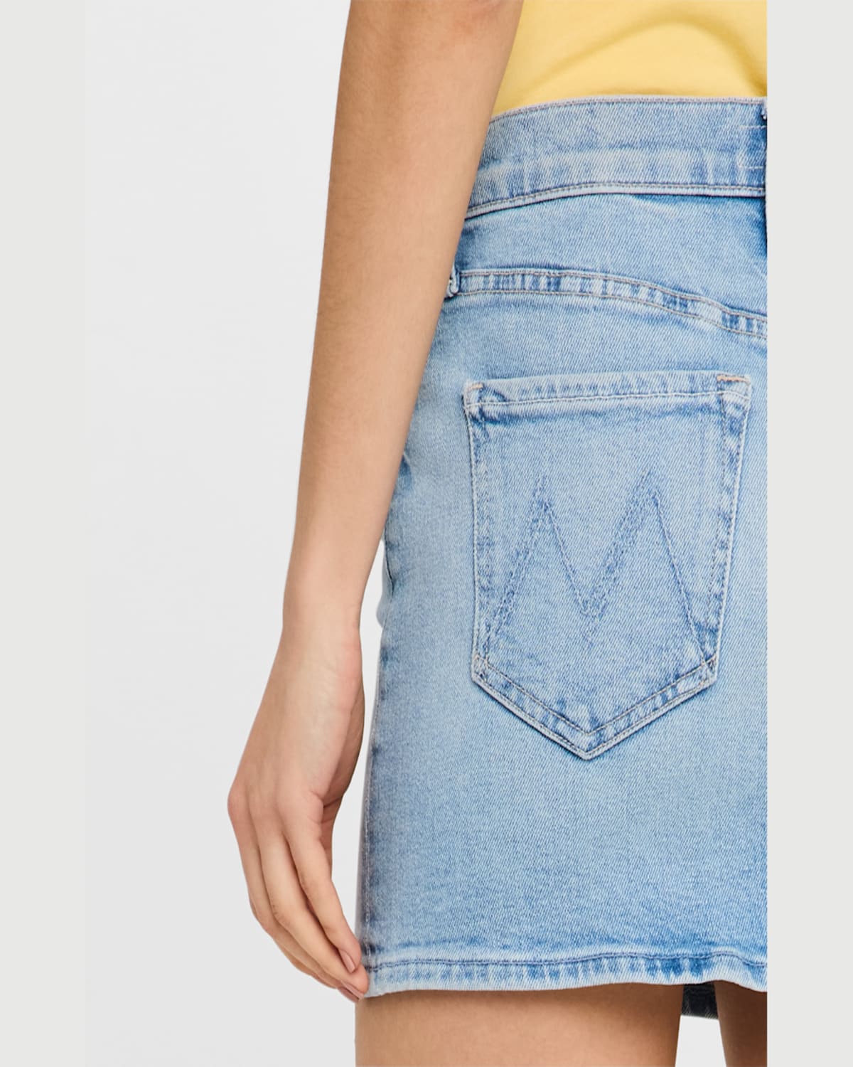 Mother The Vagabond Denim Mini Skirt In Tune In Tune Out