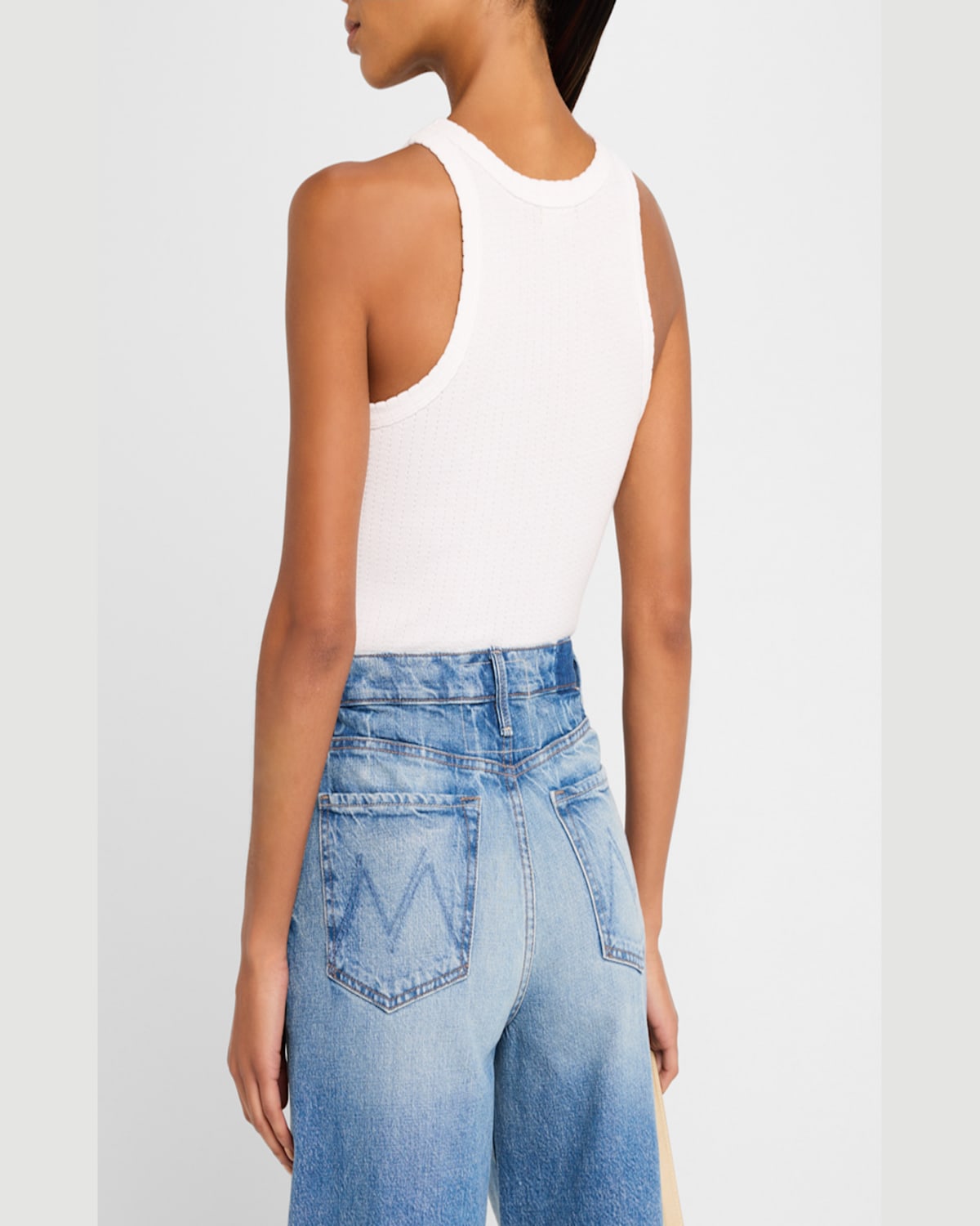 Shop Mother The Chin Up Ribbed Tank In Barberry Trickling In