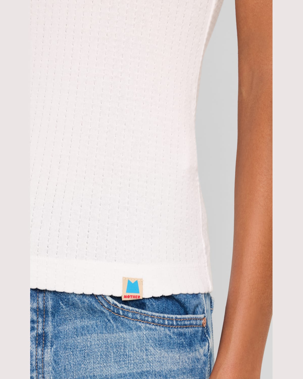 Shop Mother The Chin Up Ribbed Tank In Barberry Trickling In