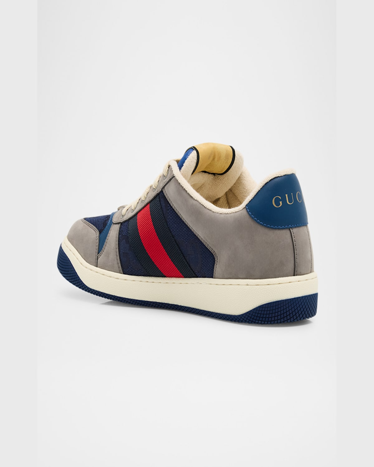 Gucci Gg Screener Leather Low-top Sneakers In Multi Blue