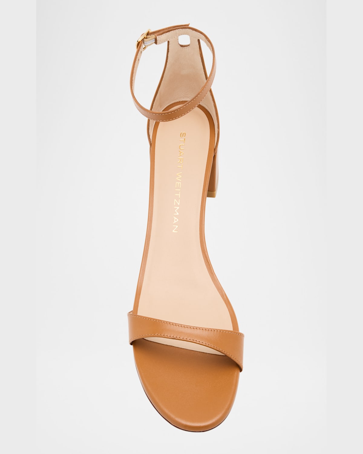 Stuart Weitzman Nudist Leather Ankle-strap Sandals In Black