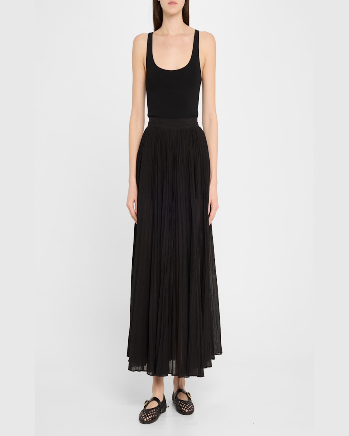 Shop Stuart Weitzman Thea Woven Leather Mary Jane Ballerina Flats In Black