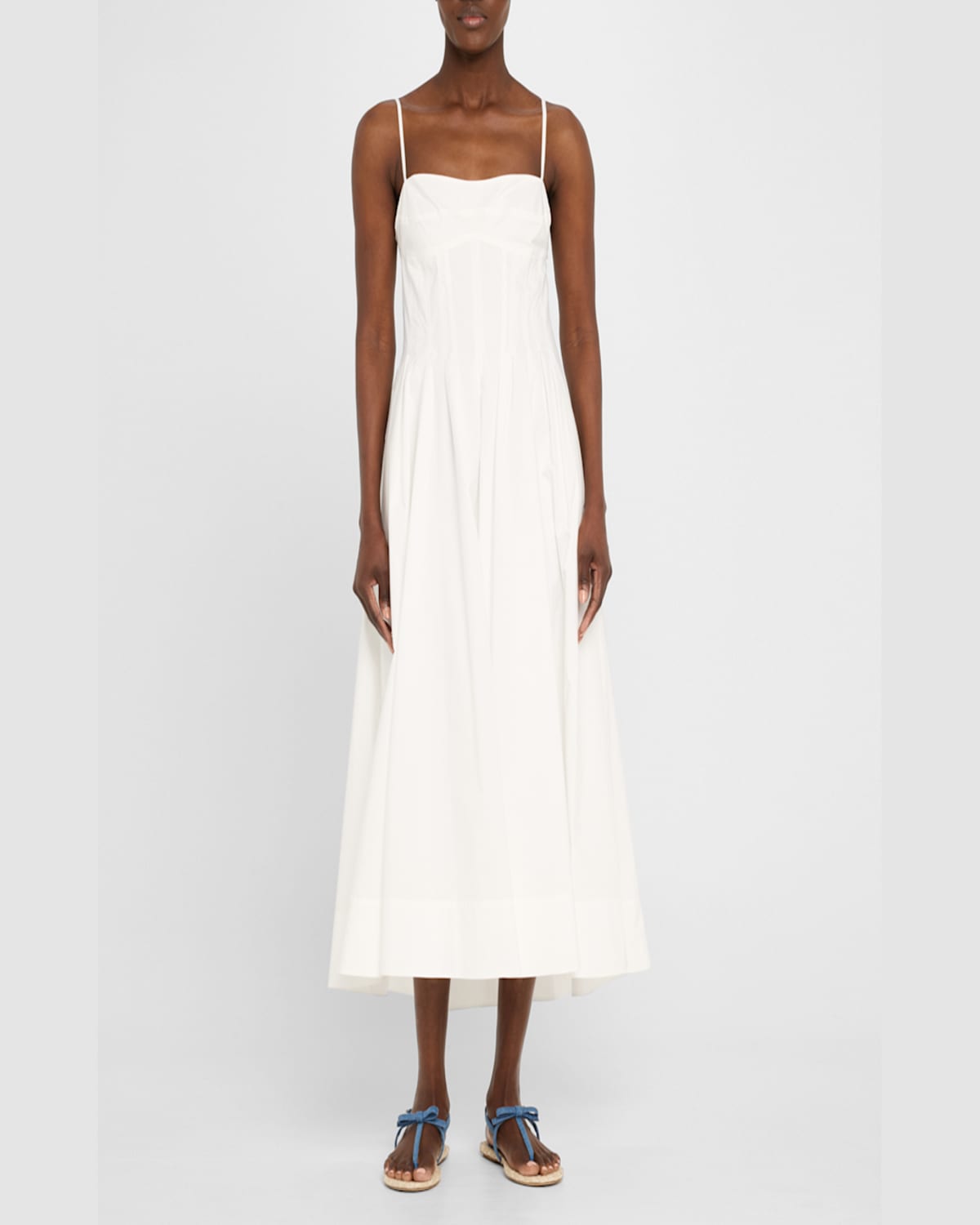 Stuart Weitzman Felicity Denim Bow T-strap Sandals In Washednatural