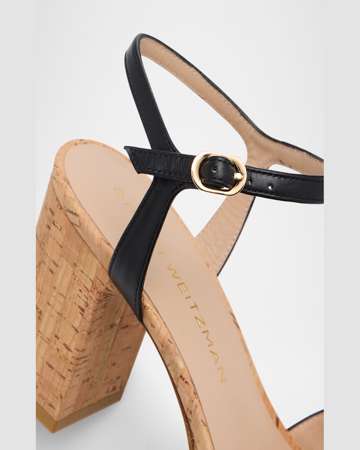 Stuart Weitzman Dayna Leather Crisscross Platform Sandals In Black
