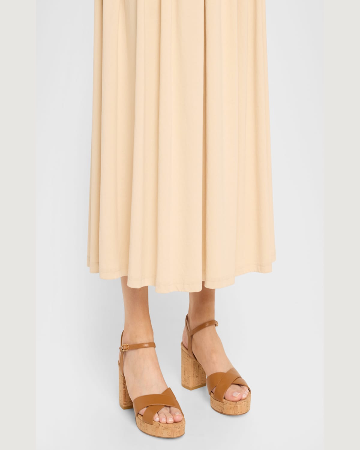 Stuart Weitzman Dayna Leather Crisscross Platform Sandals In Macchiato