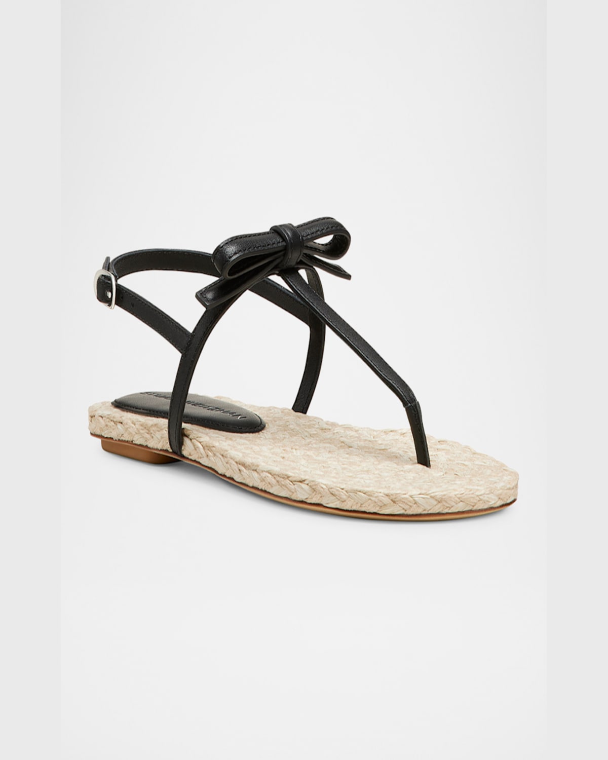 Stuart Weitzman Felicity Leather Bow Espadrille Sandals