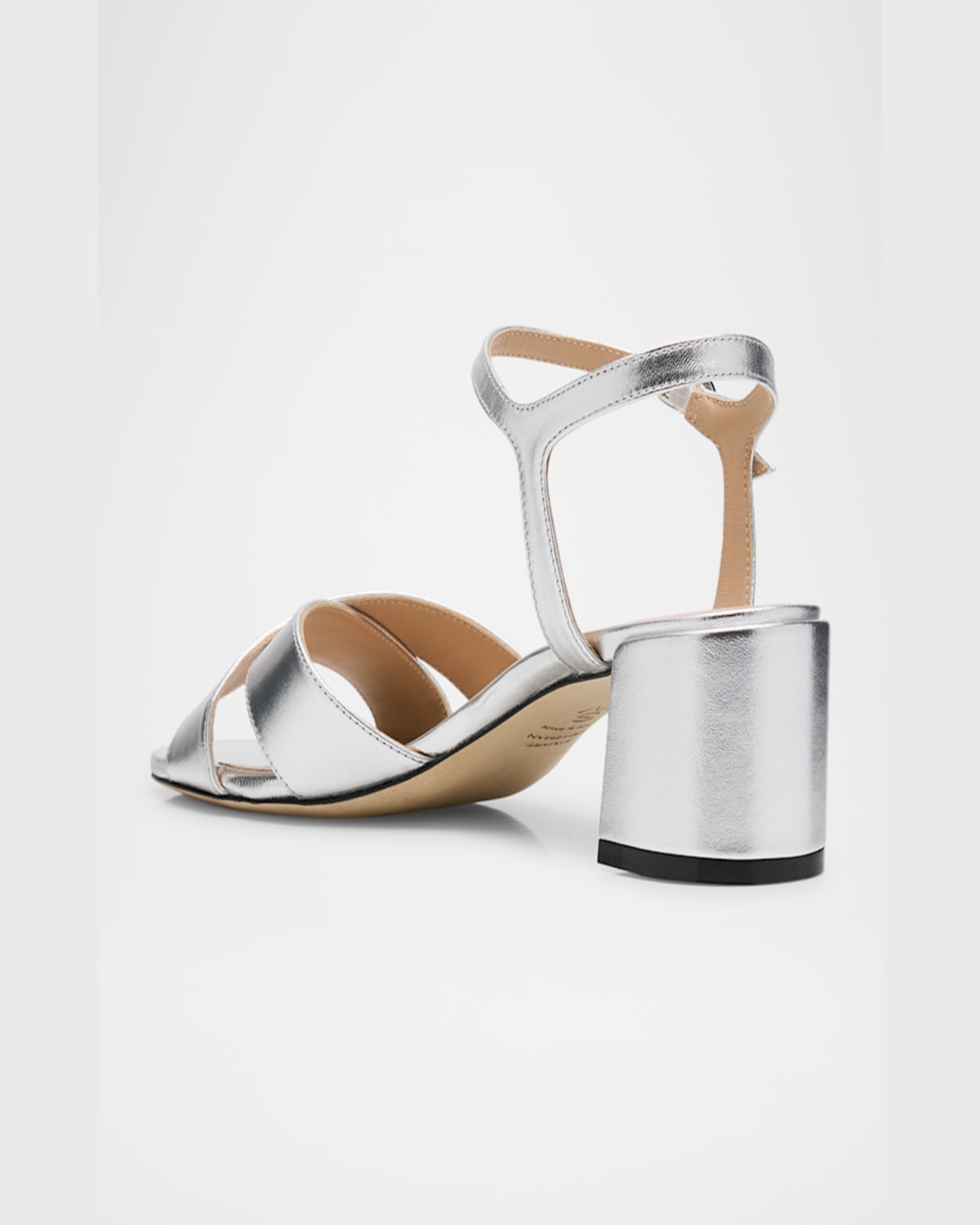 STUART WEITZMAN DAYNA METALLIC LEATHER CRISSCROSS SANDALS 