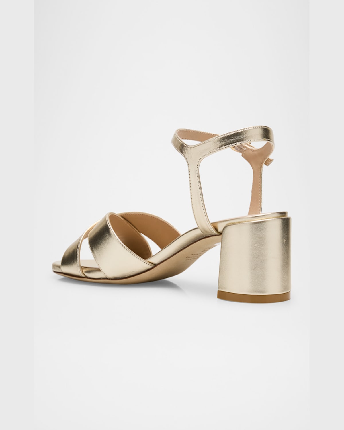 STUART WEITZMAN DAYNA METALLIC LEATHER CRISSCROSS SANDALS