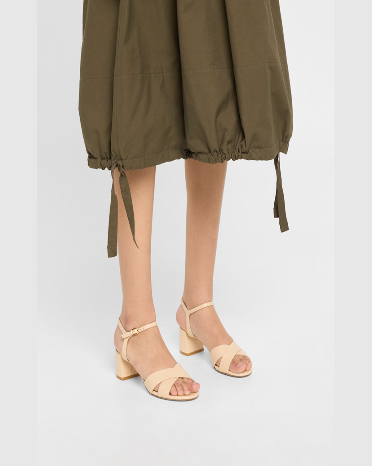 STUART WEITZMAN DAYNA LEATHER CRISSCROSS SANDALS 