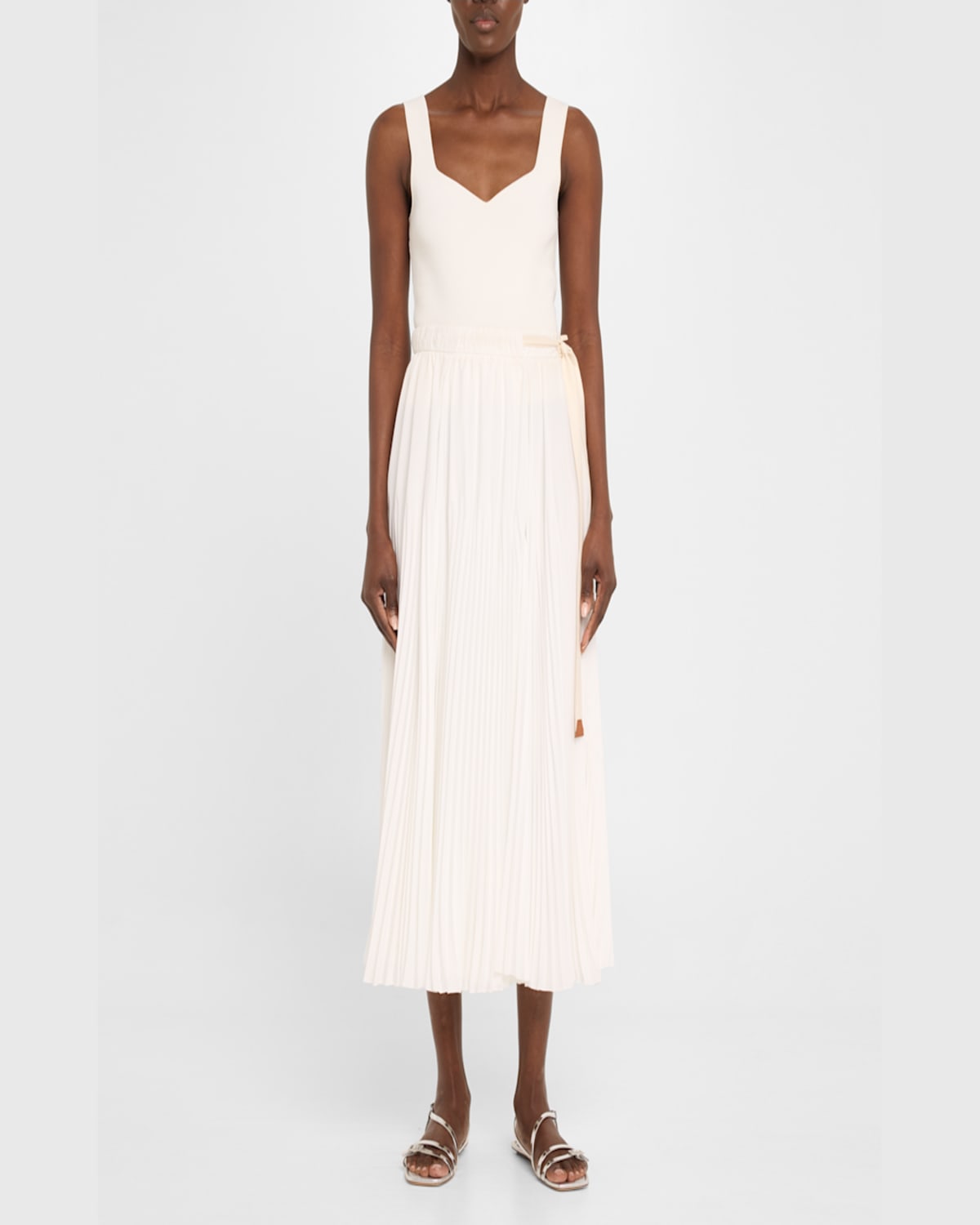 STUART WEITZMAN GEORGIE METALLIC STRAPPY FLAT SANDALS