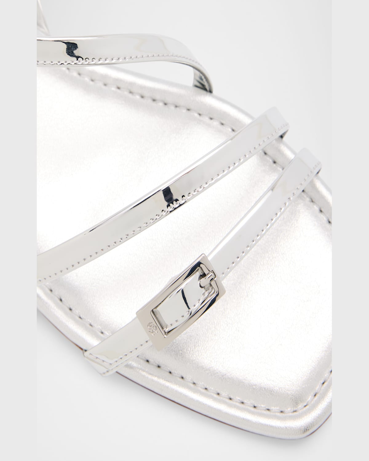 STUART WEITZMAN GEORGIE METALLIC STRAPPY FLAT SANDALS