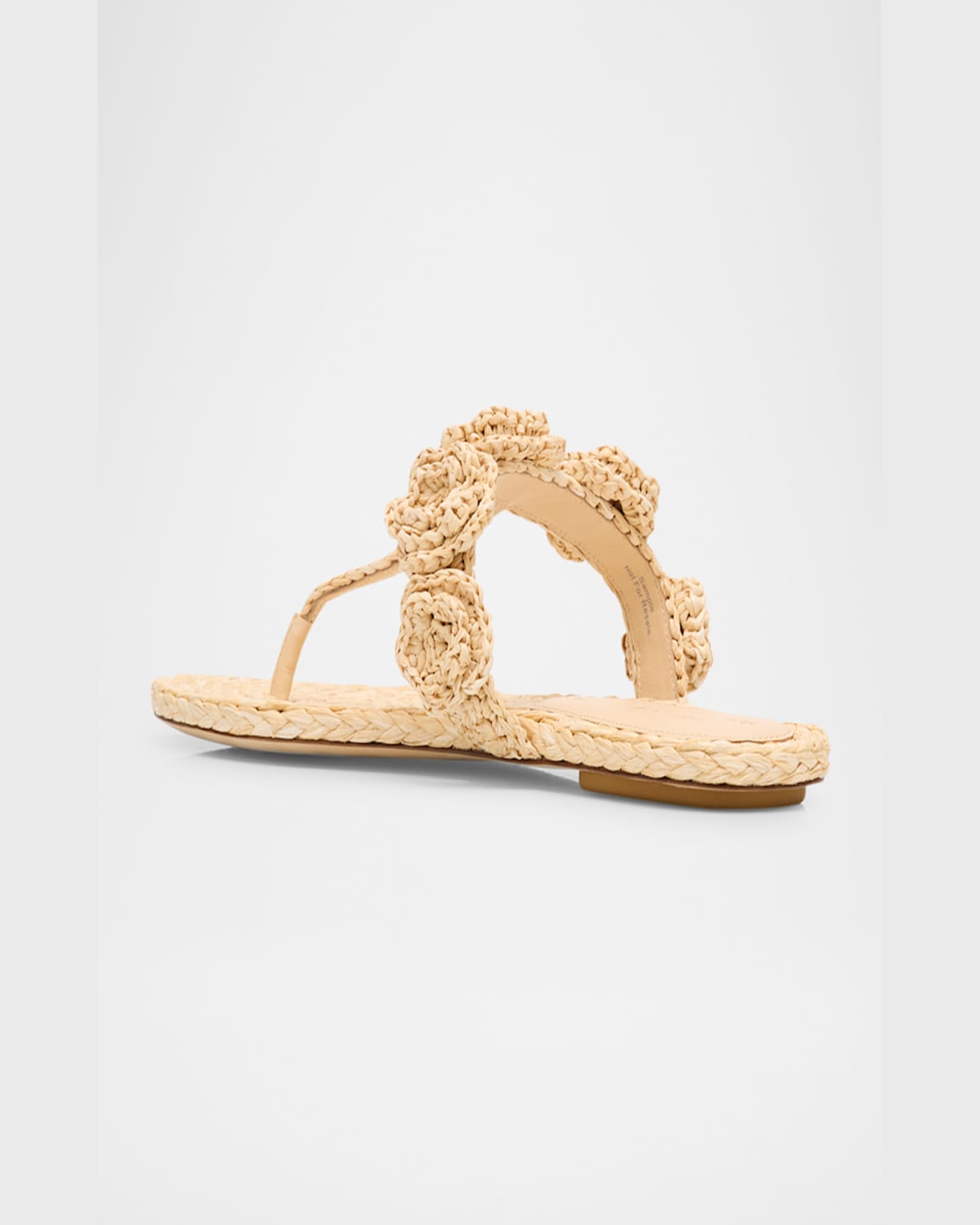 Stuart Weitzman Floral Braided Open Toe Flat Sandals In Natural