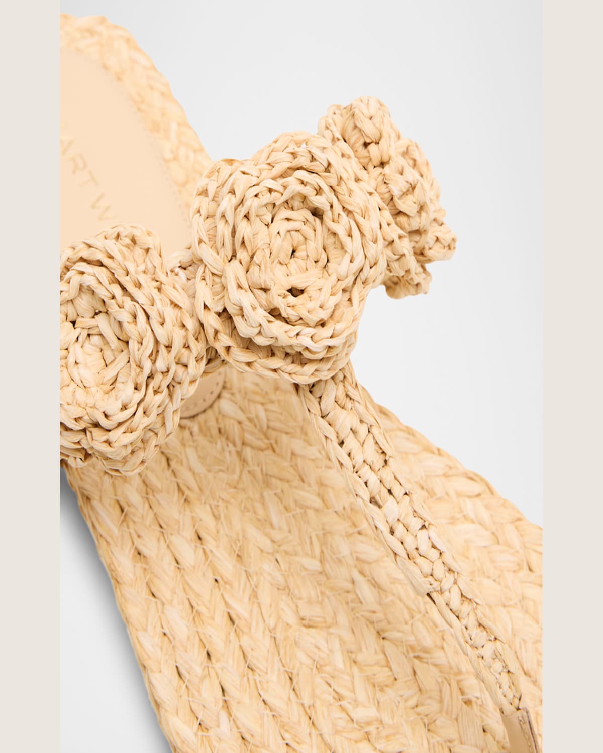 Stuart Weitzman Floral Braided Open Toe Flat Sandals In Natural