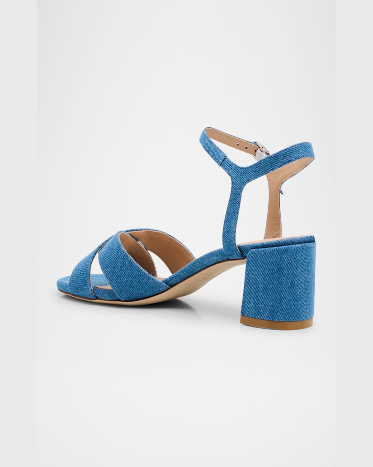 Shop Stuart Weitzman Dayna Denim Crisscross Sandals In Washed