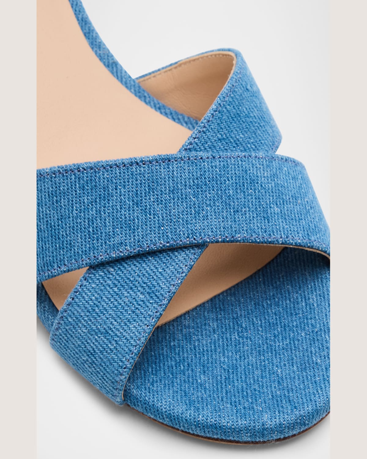 STUART WEITZMAN DAYNA DENIM CRISSCROSS SANDALS 