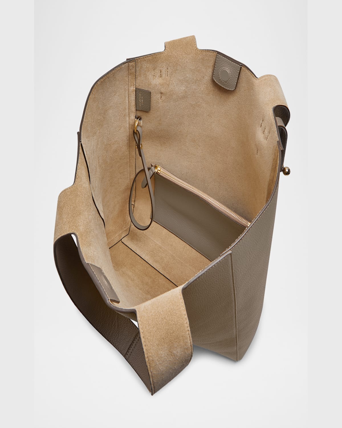 Strathberry Melody Grained Leather Tote Bag In Taupe