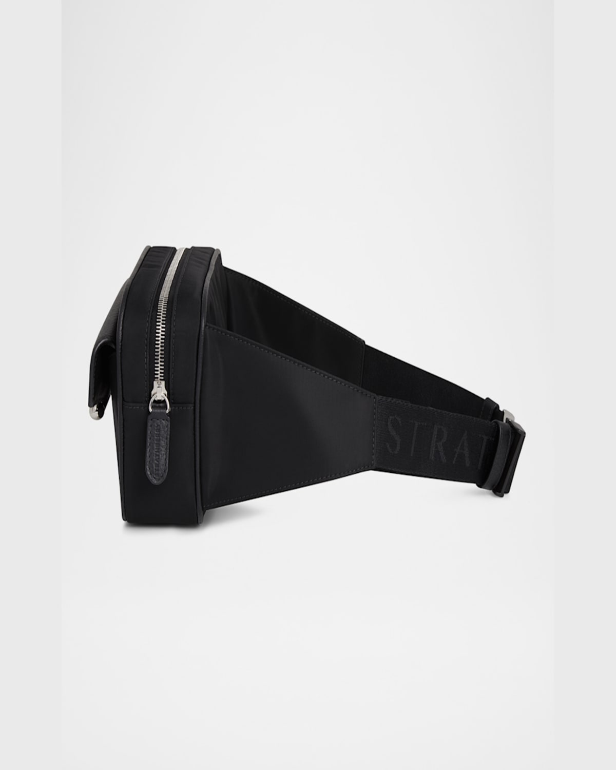 Strathberry Mosaic Nylon And Leather Belt Bag In Black