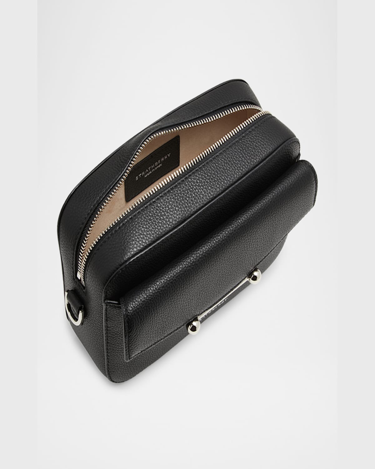 Strathberry Mosaic Leather Crossbody Bag In Black