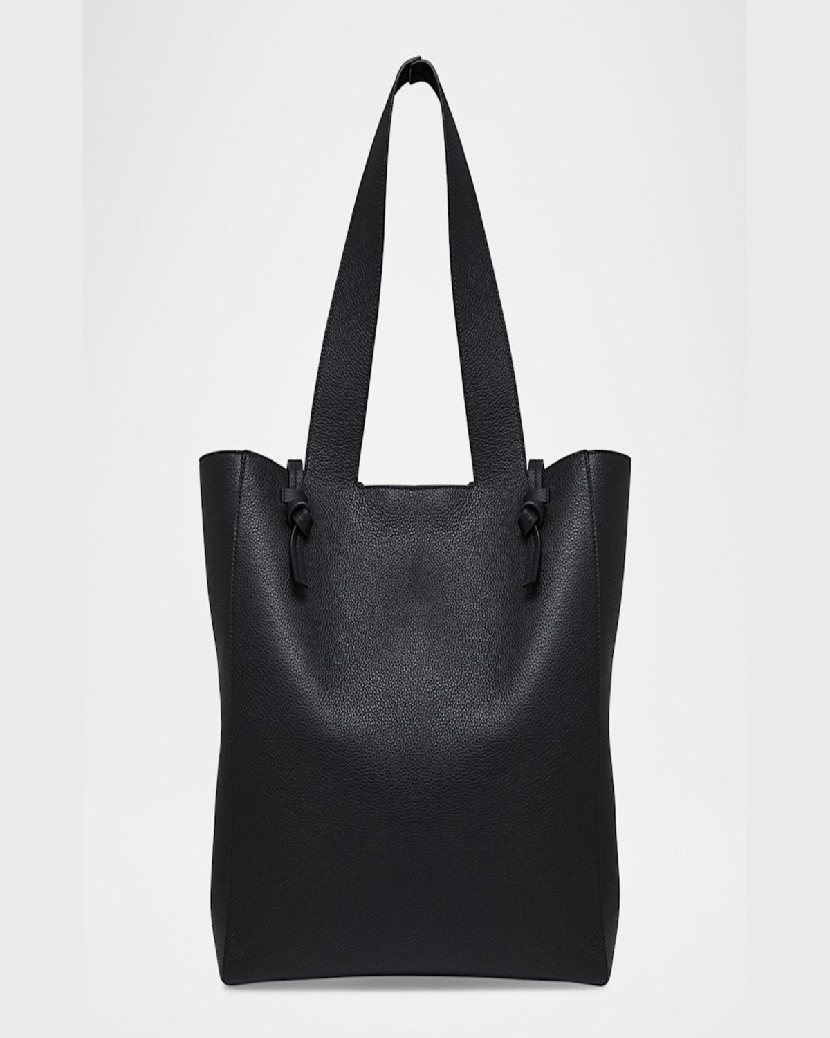 Strathberry Melody Grained Leather Tote Bag In Black