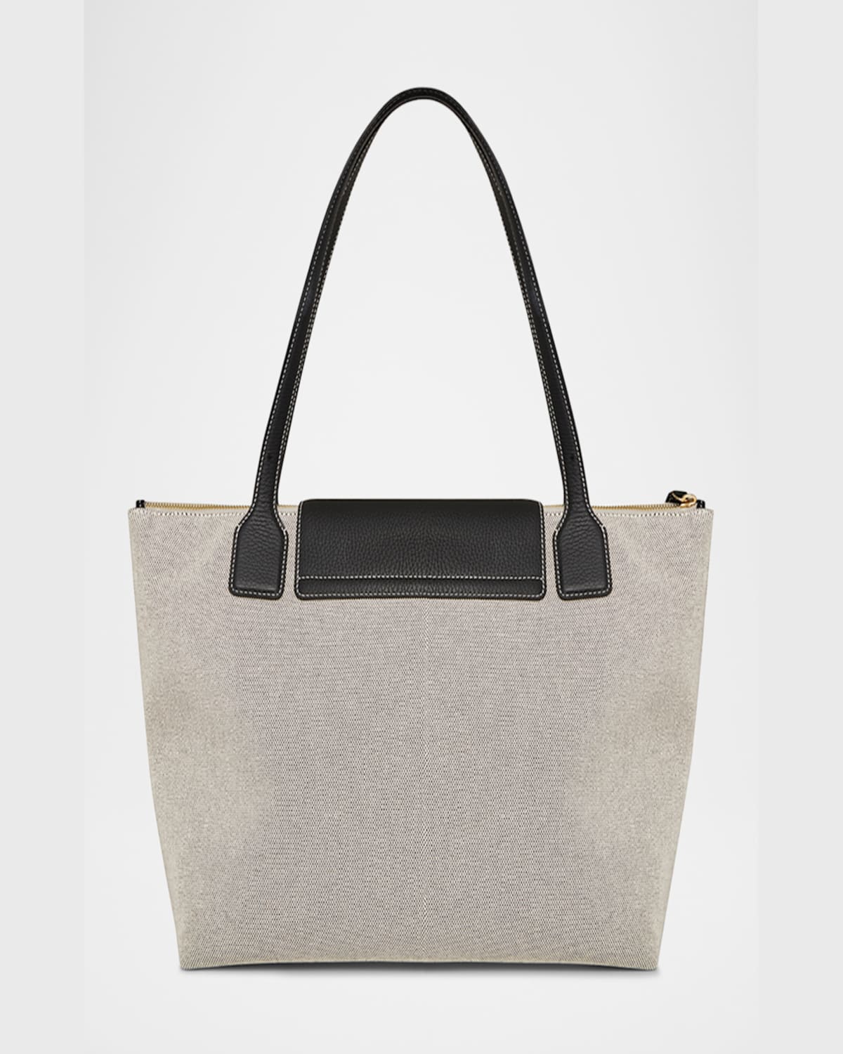 Strathberry Cotton And Leather Travel Tote Bag In Blackcream