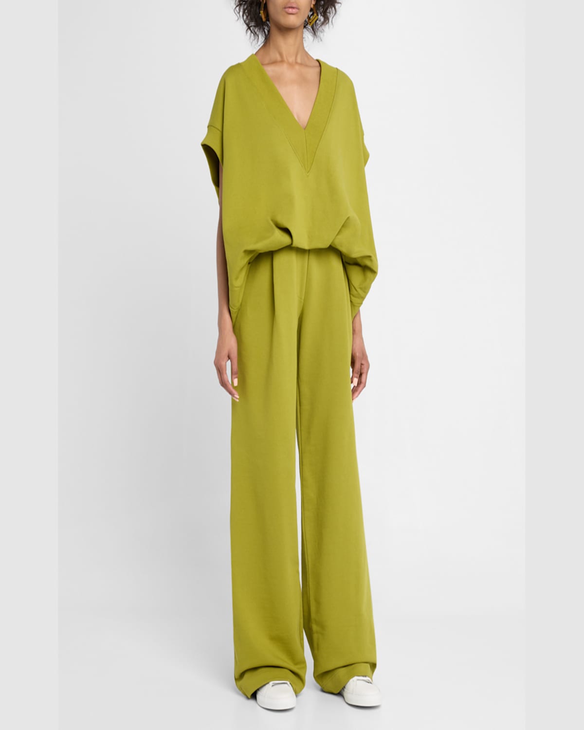 Dries Van Noten Hartia Bis Pleated Wide-leg Pull-on Pants In Peach