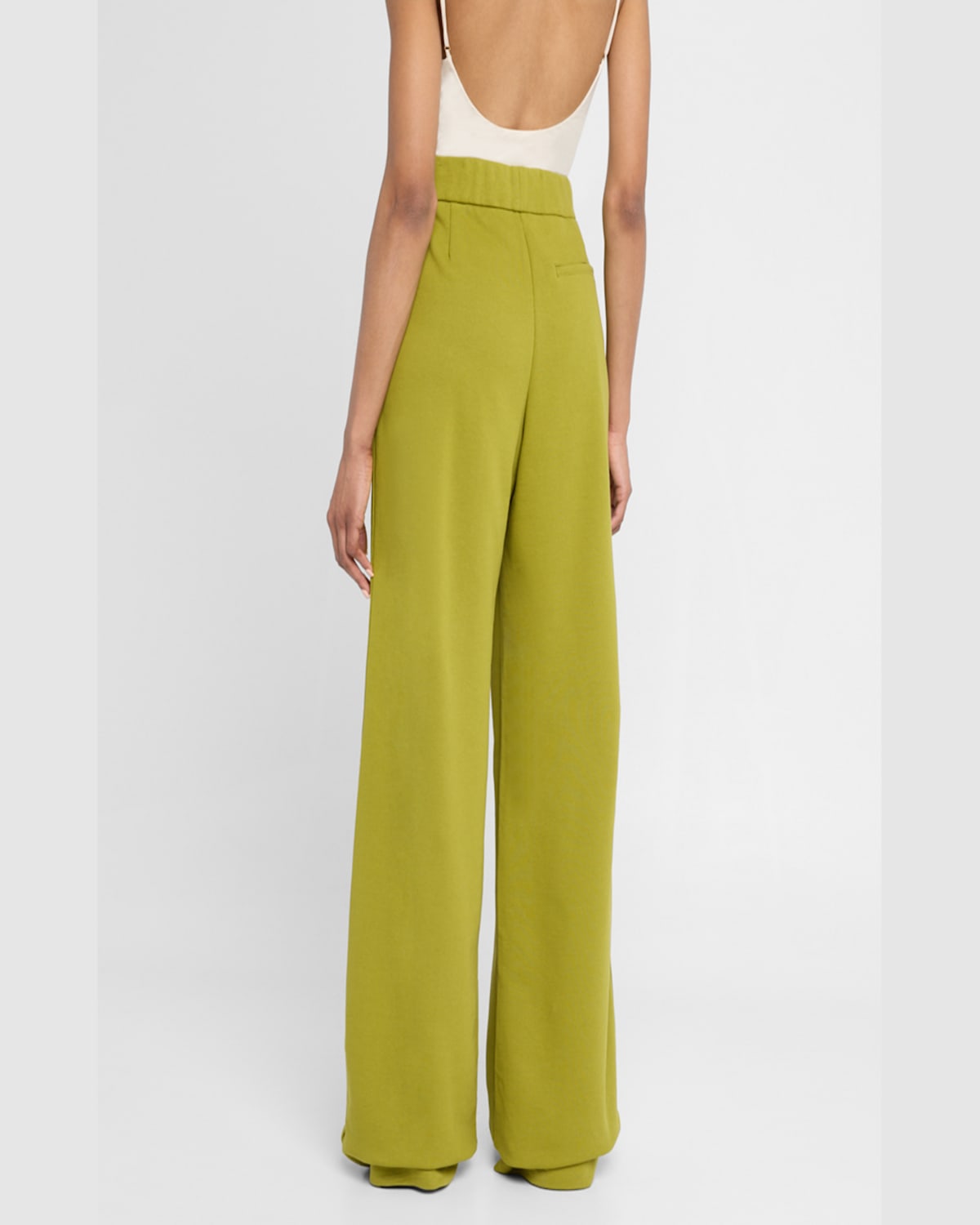 Dries Van Noten Hartia Bis Pleated Wide-leg Pull-on Pants In Peach