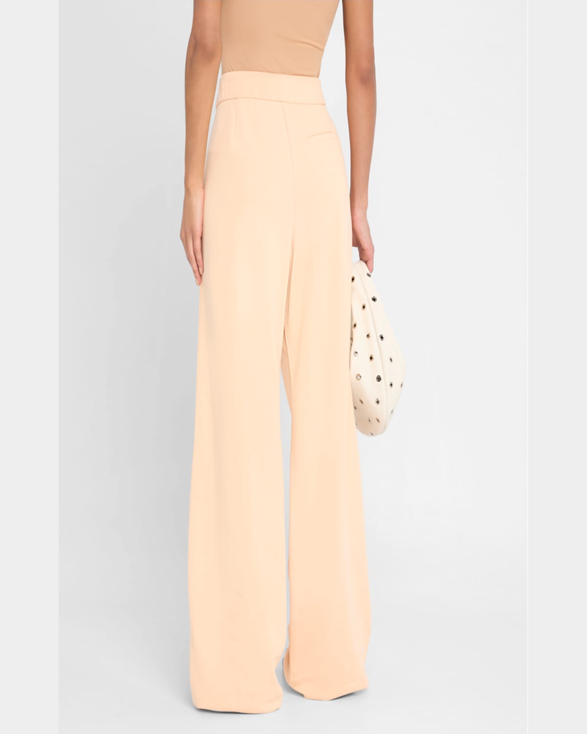 Dries Van Noten Hartia Bis Pleated Wide-leg Pull-on Pants In Peach
