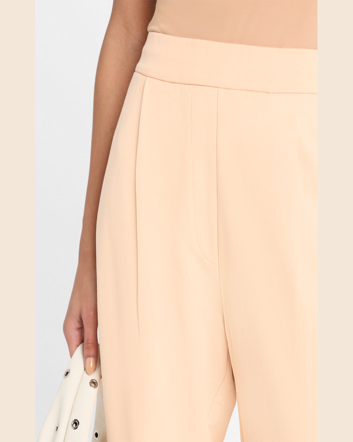 Dries Van Noten Hartia Bis Pleated Wide-leg Pull-on Pants In Peach