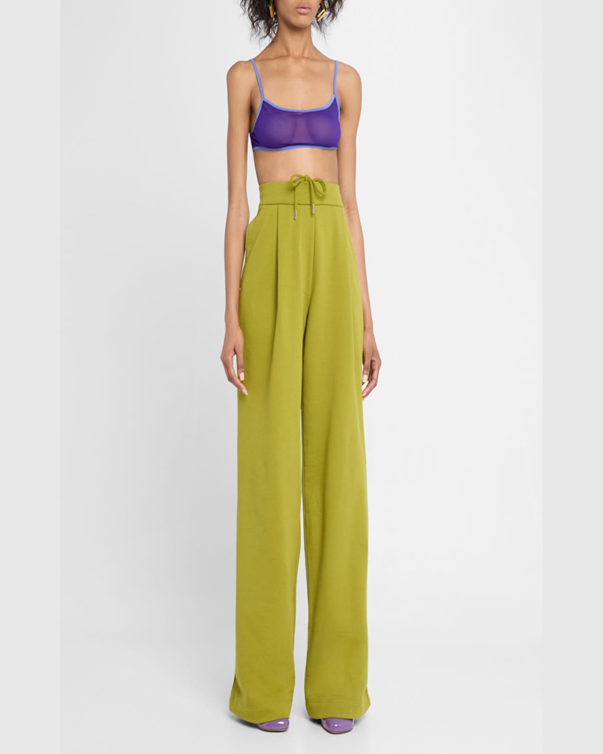 Shop Dries Van Noten Cutie Silk Voile Bra Top In Purple