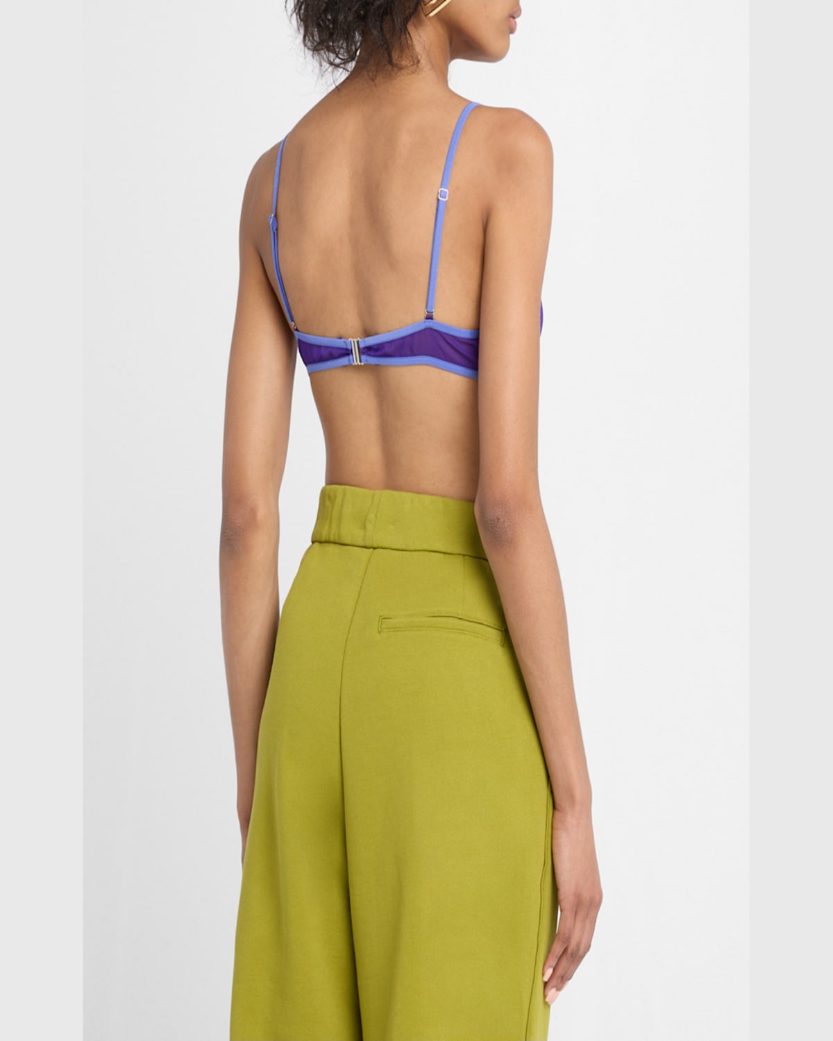 Shop Dries Van Noten Cutie Silk Voile Bra Top In Purple